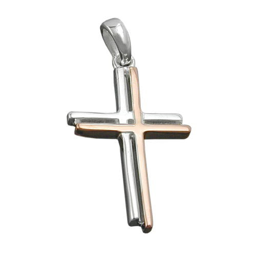 Anhänger Kreuz bicolor Silber 925