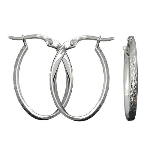 Creolen oval diamantiert Silber 925