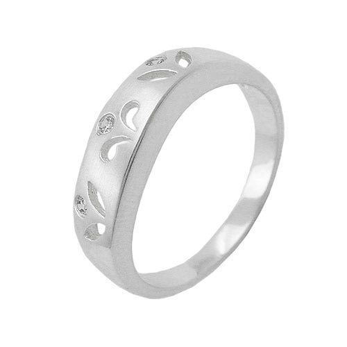 Ring matt mit 3x Zirkonia 925