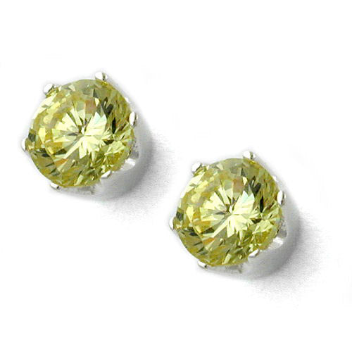 Ohrstecker rund Zirkonia peridot-fbg 925