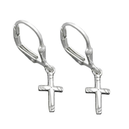 Ohrringe Brisur kleines Kreuz Silber 925