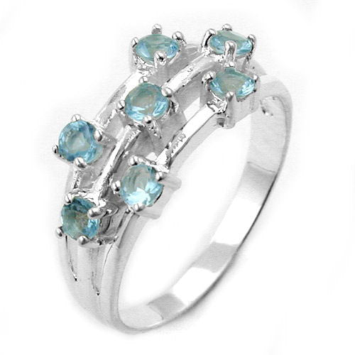 Ring 7x synth Aquamarin 925