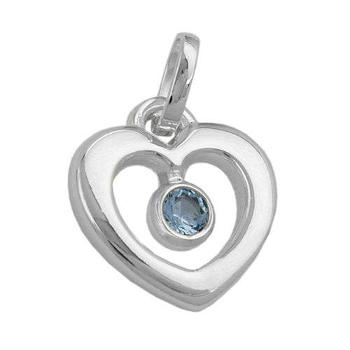 Anhänger Herz mit synth Blautopas 925