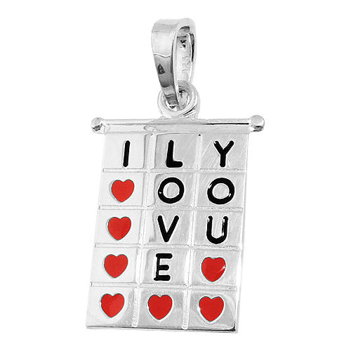 Anhänger Viereck I-LOVE-YOU 925