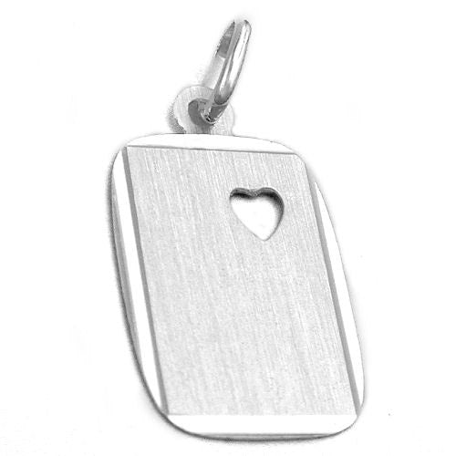 Anhänger Gravurplatte Herz Silber 925