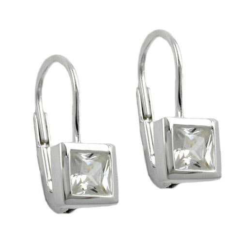Ohrringe Brisur Zirkonia Viereck Silber 925