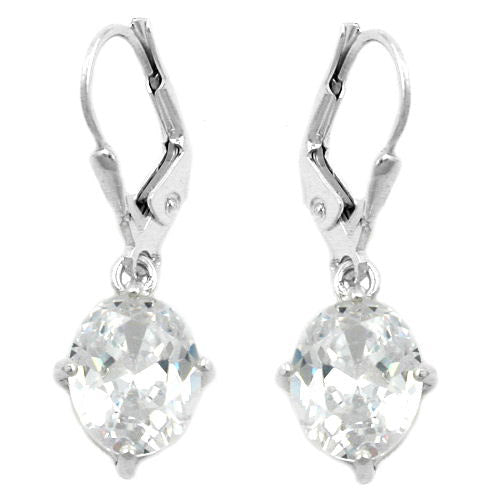 Ohrringe Brisur mit ovalen Zirkonia Silber 925