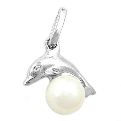Anhänger Delfin mit Perle Silber 925