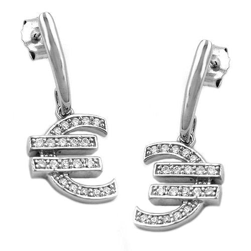 Ohrstecker Ohrring Euro-Zeichen Silber 925