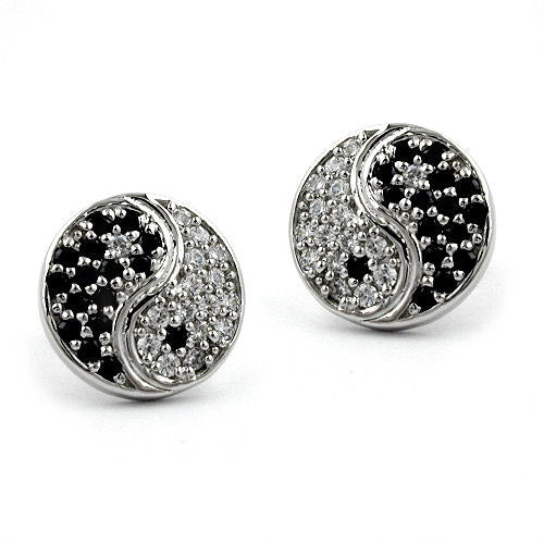 Ohrstecker Yin-Yang Zirkonia Silber 925