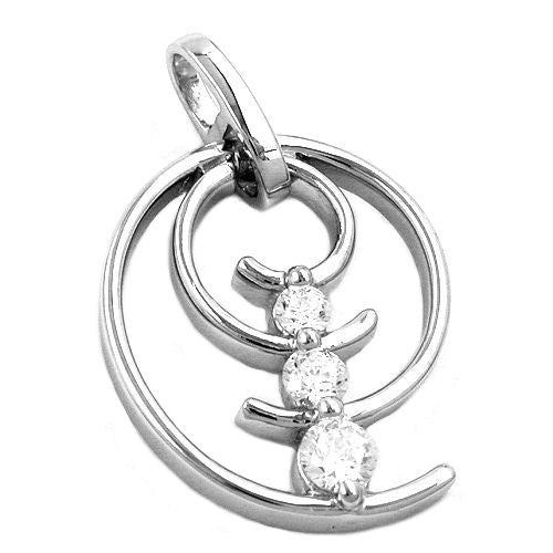 Anhänger Spirale 3x Zirkonia Silber 925