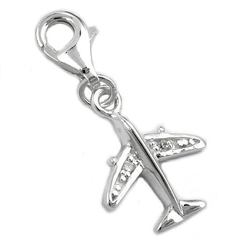 Charm Flugzeug Silber 925