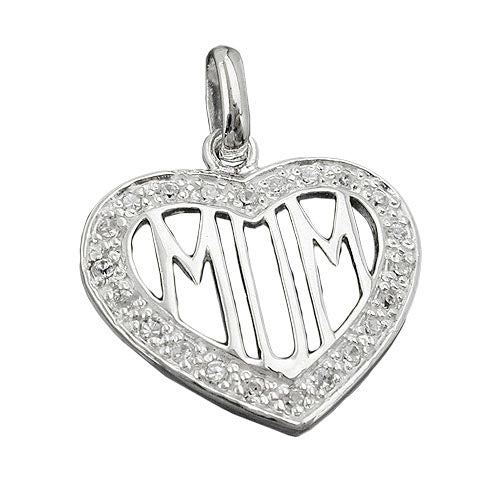 Anhänger Zirkonia-Herz MOM Silber 925