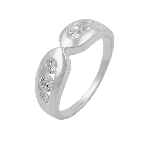 Ring 6mm mit 6x Zirkonia Silber 925
