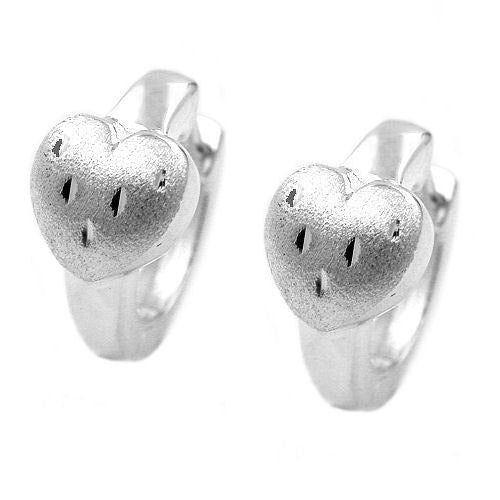 Creolen Herz diamantiert Silber 925
