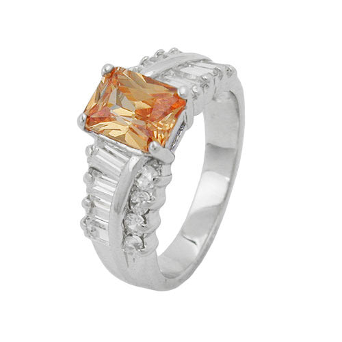 Ring Zirkonia topas-weiß Silber 925