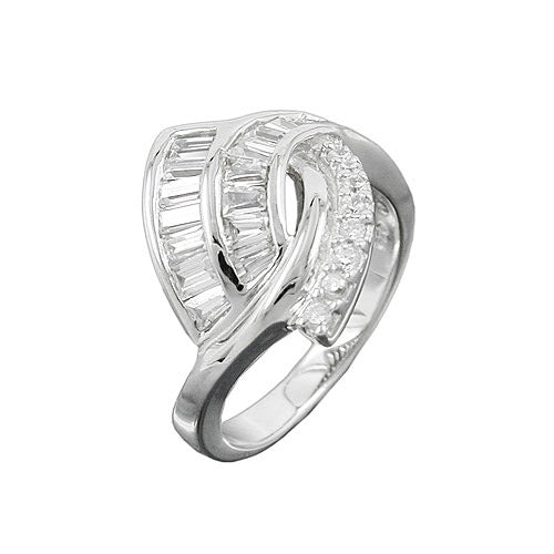 Ring Zirkonia rhodiniert Silber 925