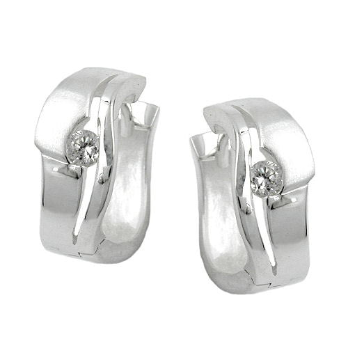 Creolen Zirkonia matt-glänzend Silber 925
