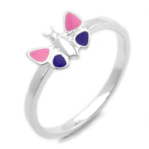 Ring Kinder Schmetterling fbg. Silber 925