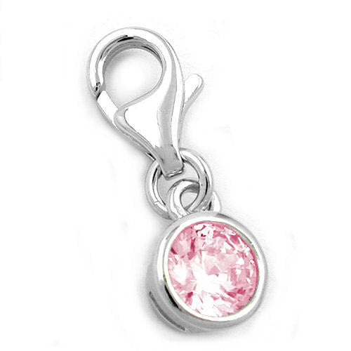 Charm Zirkonia-rosa Silber 925