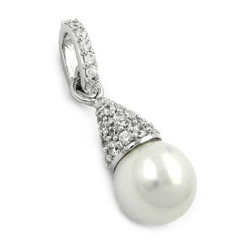 Anhänger Perle mit Zirkonia Silber 925