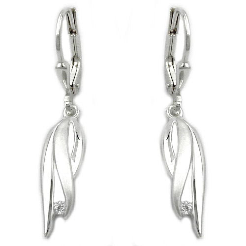 Ohrringe Brisur Zirkonia matt-glänzend Silber 925