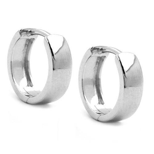 Creolen 12x4mm rhodiniert Silber 925