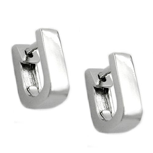 Creolen klein oval glänzend Silber 925