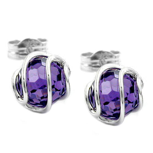 Ohrstecker Zirkonia amethyst Silber 925