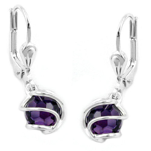 Ohrringe Brisur Zirkonia amethyst Silber 925