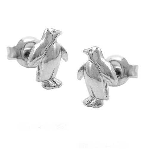 Ohrstecker Pinguin rhodiniert Silber 925