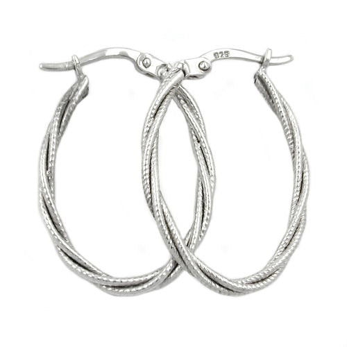 Creolen oval rhodiniert Silber 925