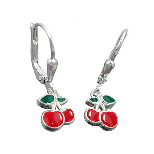 Ohrringe Brisur je 2 Kirschen Silber 925