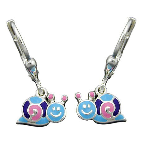 Ohrringe Brisur Schnecke blau-lila Silber 925