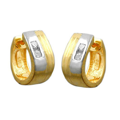 Creolen vergoldet Zirkonia Silber 925
