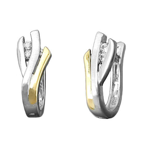Creolen bicolor Zirkonia Silber 925