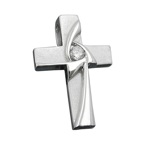Anhänger Kreuz mit Zirkonia Silber 92