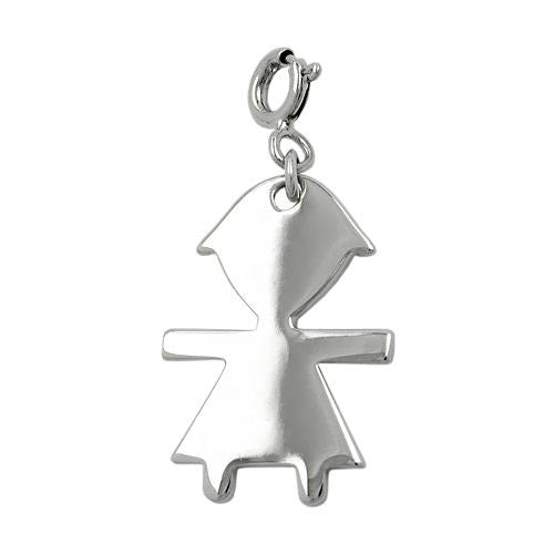 Anhänger Mädchen glänzend Silber 925