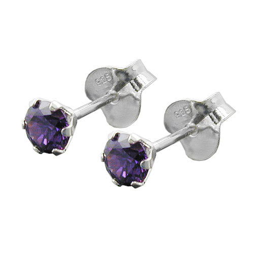 Ohrstecker Zirkonia amethyst Silber 925
