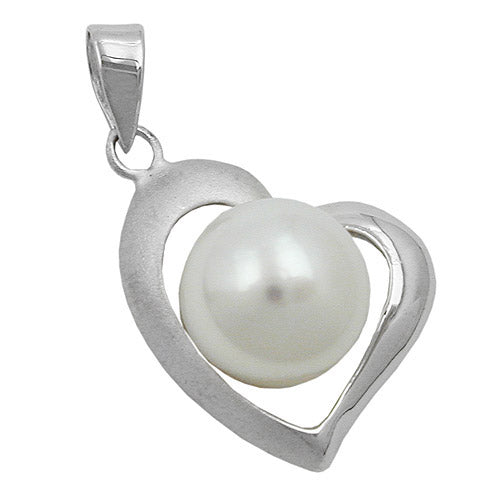 Anhänger Herz u. Zuchtperle Silber 925