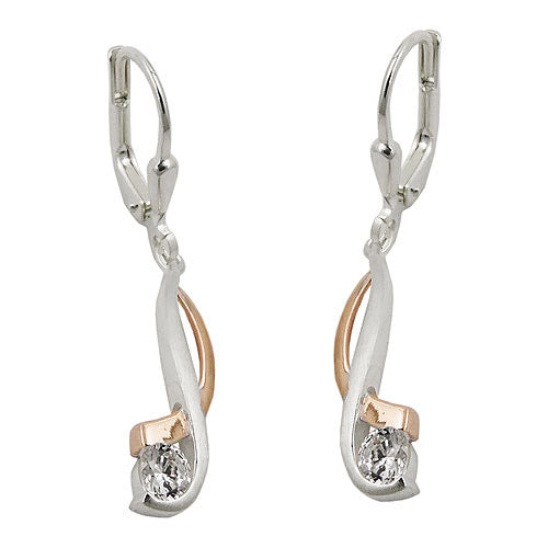 Ohrringe Brisur bicolor Zirkonia Silber 925