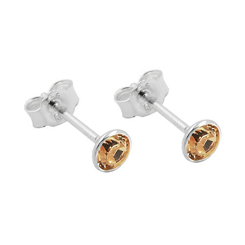 Ohrstecker Zirkonia champagner Silber 925