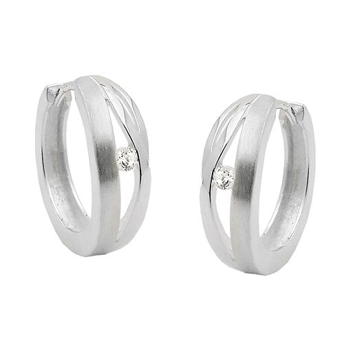 Creolen Zirkonia matt-glänzend Silber 925