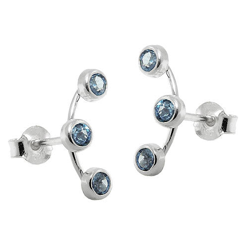 Ohrstecker Zirkonia aqua Silber 925