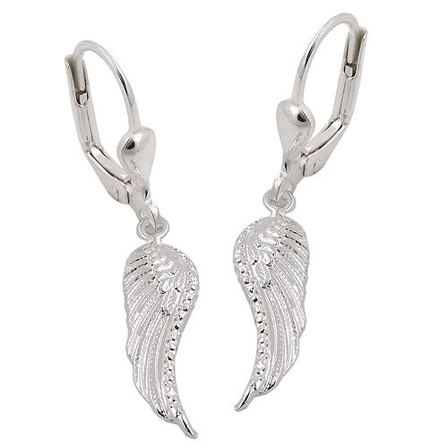 Ohrringe Brisur Flügel glänzend Silber 925