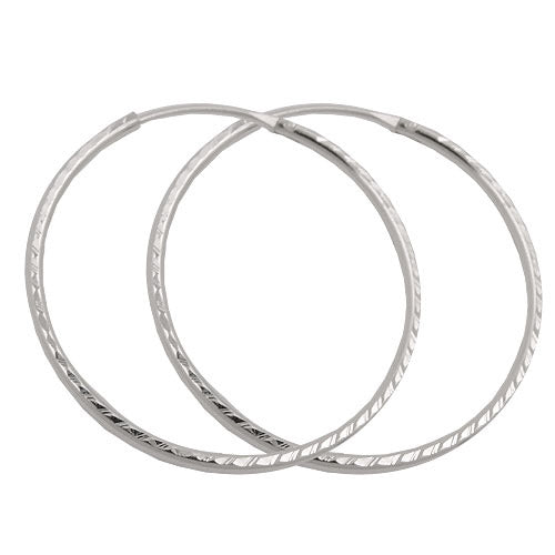 Creolen 33mm diamantiert Silber 925