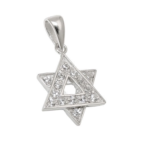 Anhänger David-Stern Zirkonia Silber 925