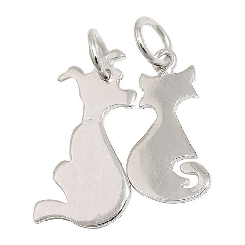 Anhänger Hund und Katze Silber 925