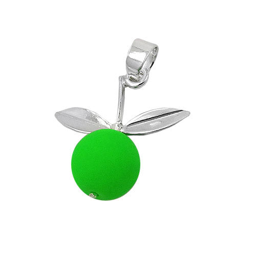 Anhänger Apfel leuchtgrün Silber 925