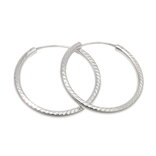 Creolen 25x2mm diamantiert Silber 925